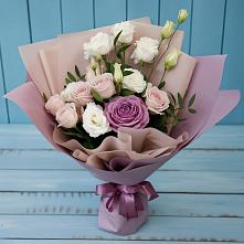 Букет цветов из:  Розы и Лизиантусы в Кузнечиках