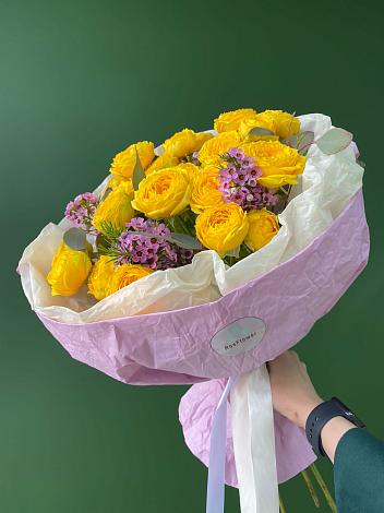 Букет Кустовые желтые розы в Кузнечиках
