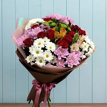 Букет цветов из:  Розы, Хризантемы и Альстромерии в Кузнечиках