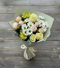 Букет цветов из:  Альстромерии, Розы и Хризантемы в Кузнечиках