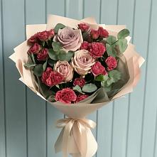 Букет цветов из:  Гвоздики и Розы в Кузнечиках
