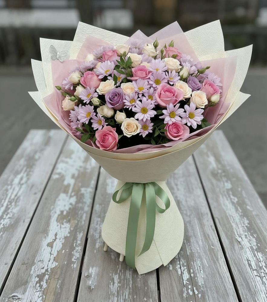 Букет цветов из: Розы и Хризантемы в Кузнечиках