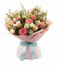 Букет цветов из:  Розы и Лизиантусы #REPLACE_PRED# Кузнечиках
